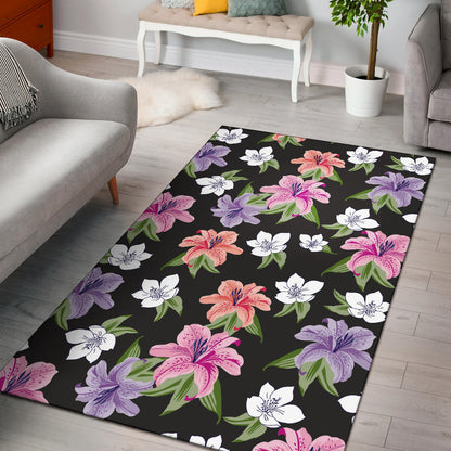 Lily Pattern Print Design LY02 Area Rugs