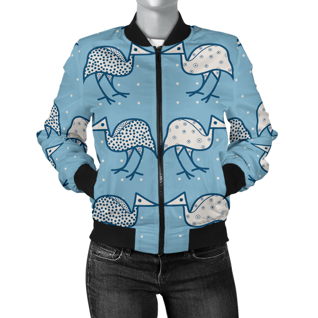 Emu Pattern Print Design 01 Women's Bomber Jacket