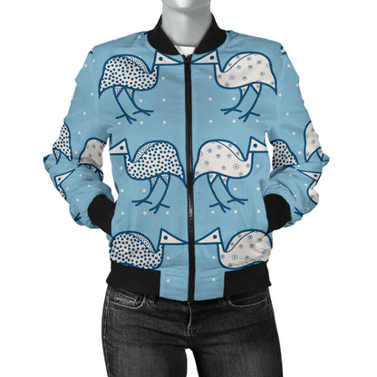 Emu Pattern Print Design 01 Women's Bomber Jacket