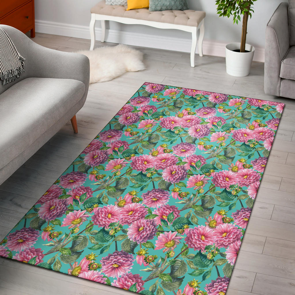Dahlia Pattern Print Design DH07 Area Rugs