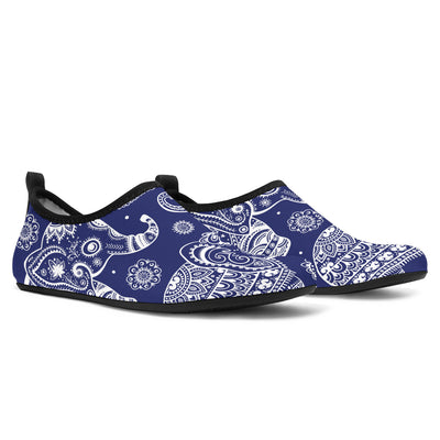 White Elephant Mandala Aqua Water Shoes