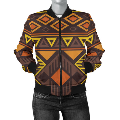 Navajo Pattern Print Design A06 Women's Bomber Jacket