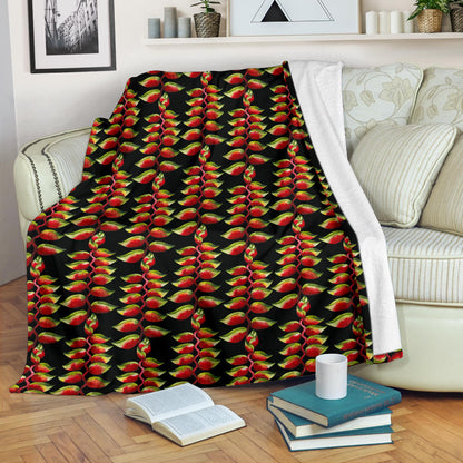 Heliconia Pattern Print Design HL05 Fleece Blanket
