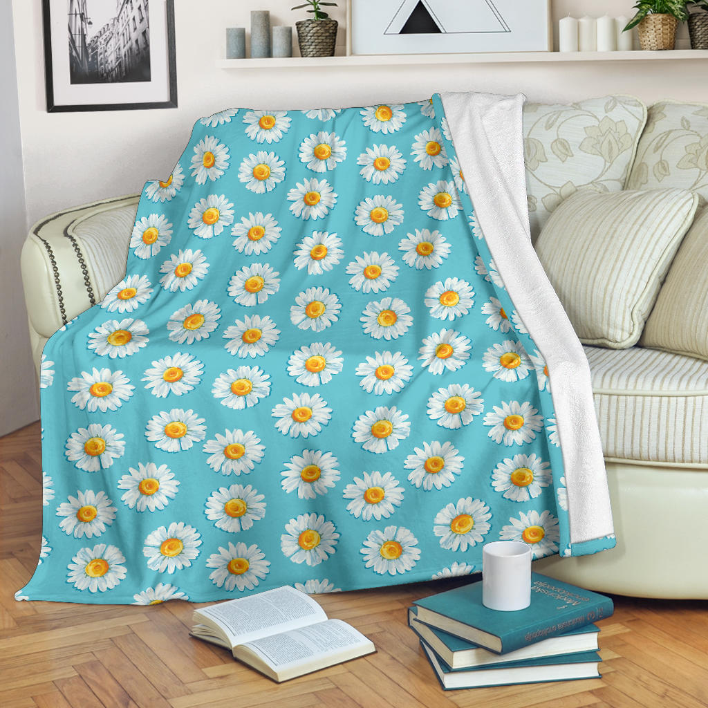 Daisy Pattern Print Design DS03 Fleece Blanket