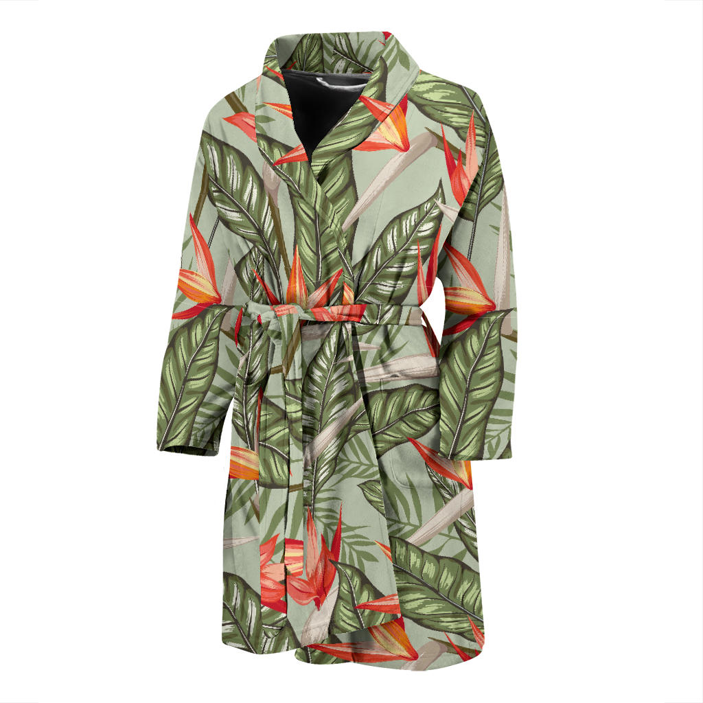 Bird Of Paradise Pattern Print Design BOP08 Men Bathrobe