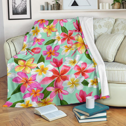 Plumeria Pattern Print Design PM014 Fleece Blanket