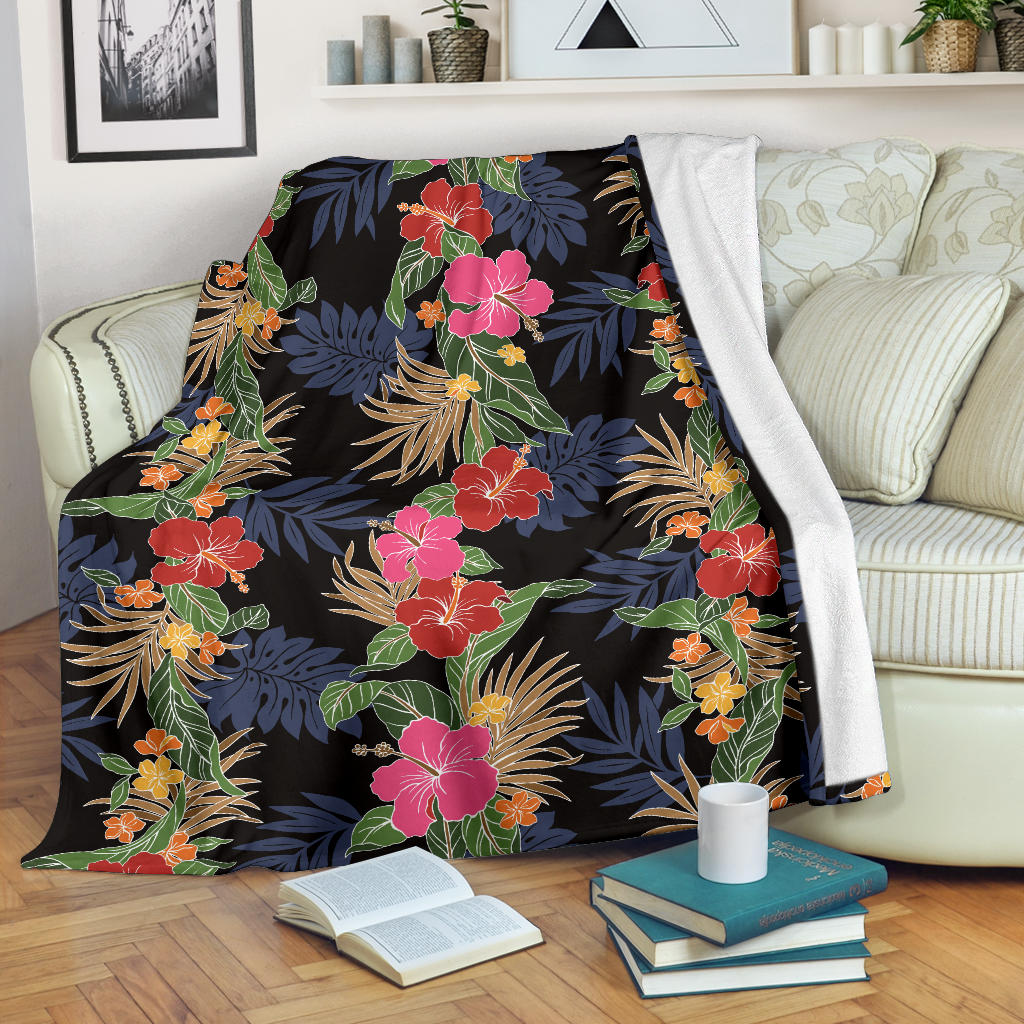 Hawaiian Themed Pattern Print Design H011 Fleece Blanket