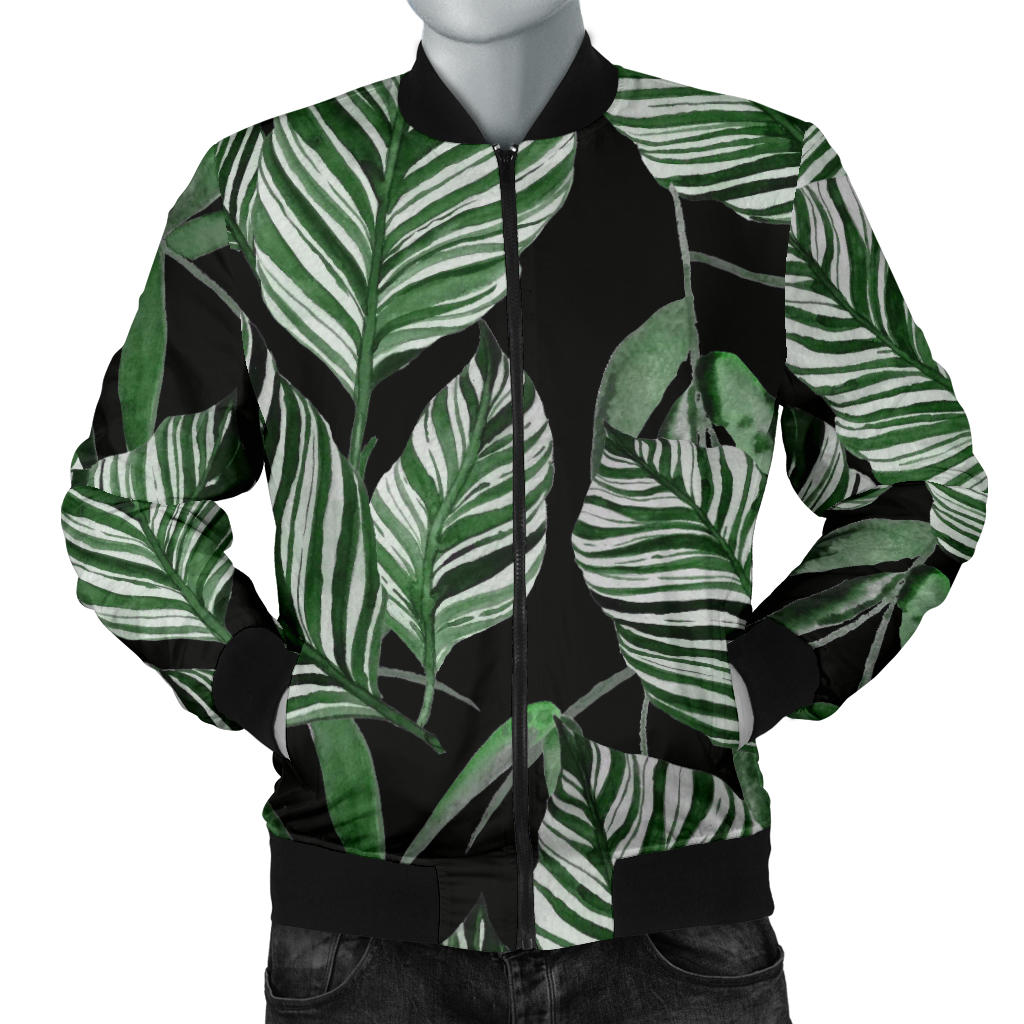 Palm Leaves Pattern Print Design PL09 Men Bomber Jacket