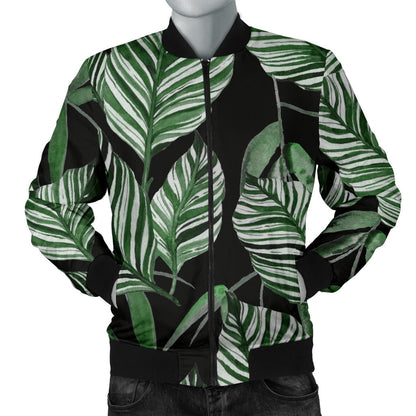 Palm Leaves Pattern Print Design PL09 Men Bomber Jacket