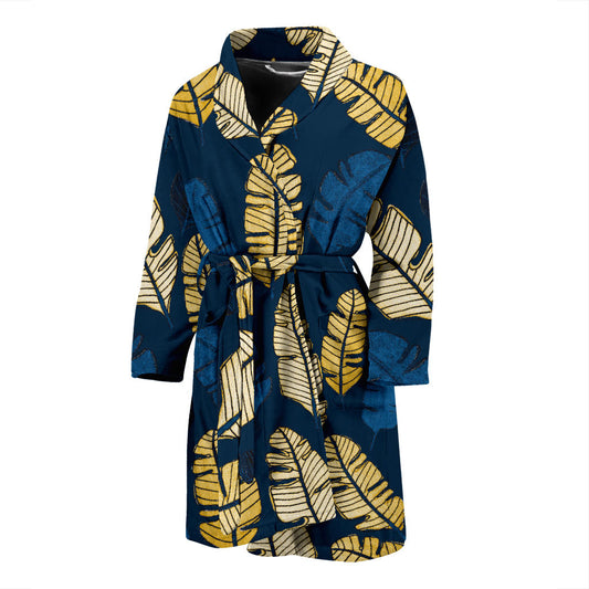 Banana Leaf Pattern Print Design BL09 Men Bathrobe