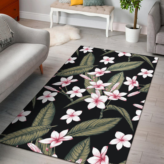 Plumeria Pattern Print Design PM021 Area Rugs