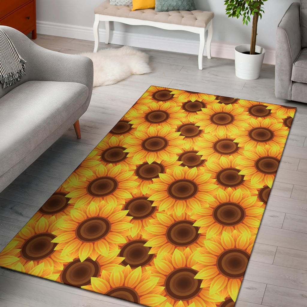 Sunflower Pattern Print Design SF07 Area Rugs