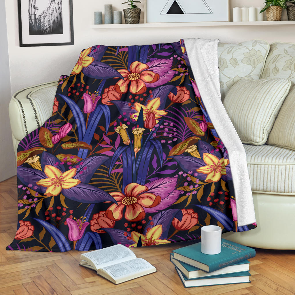 Lily Pattern Print Design LY016 Fleece Blanket