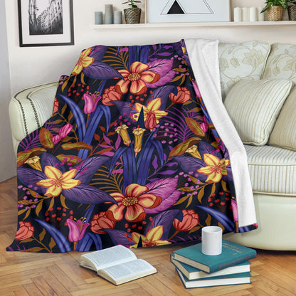 Lily Pattern Print Design LY016 Fleece Blanket