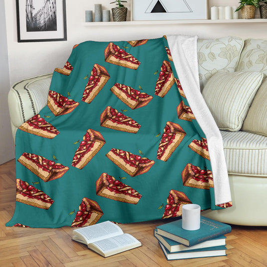 Cheesecake Cherry Pattern Print Design CK03 Fleece Blanket
