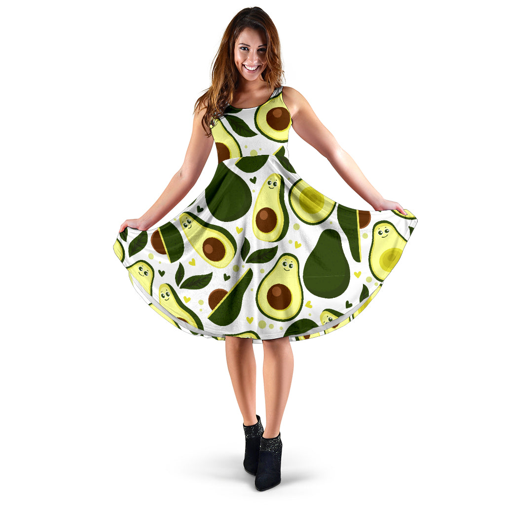 Avocado Pattern Print Design AC06 Midi Dress