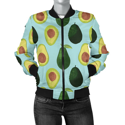 Avocado Pattern Print Design 04 Women's Bomber Jacket