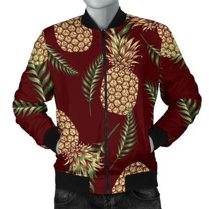 Pineapple Pattern Print Design PP013 Men Bomber Jacket