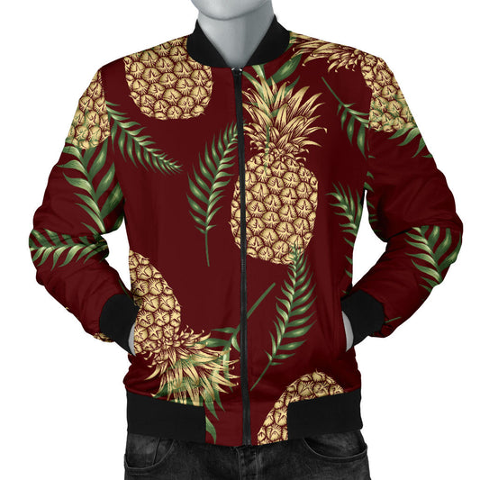 Pineapple Pattern Print Design PP013 Men Bomber Jacket