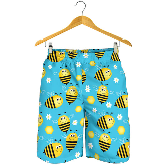 Bee Pattern Print Design BEE06 Mens Shorts