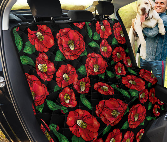 Camellia Pattern Print Design CM07 Rear Dog  Seat Cover
