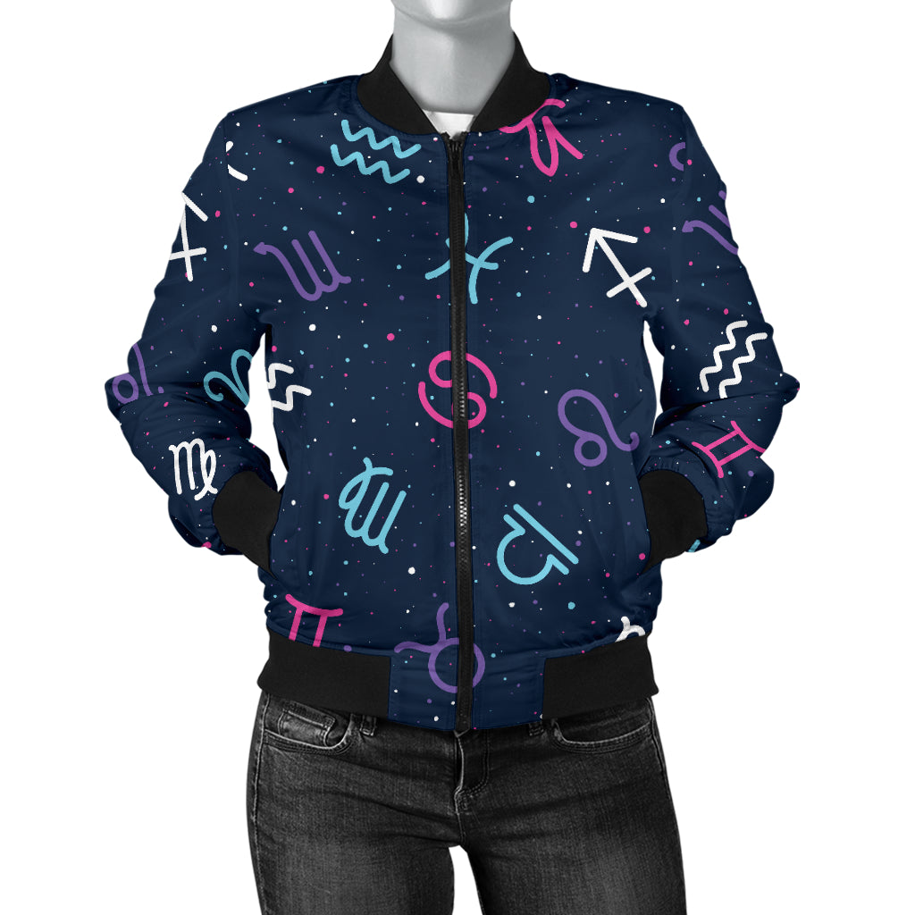 Constellation Pattern Print Design 04 Women's Bomber Jacket