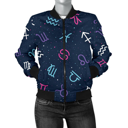 Constellation Pattern Print Design 04 Women's Bomber Jacket