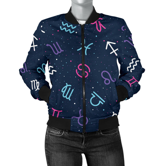 Constellation Pattern Print Design 04 Women's Bomber Jacket