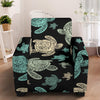 Sea Turtle Stamp Pattern Armchair Slipcover