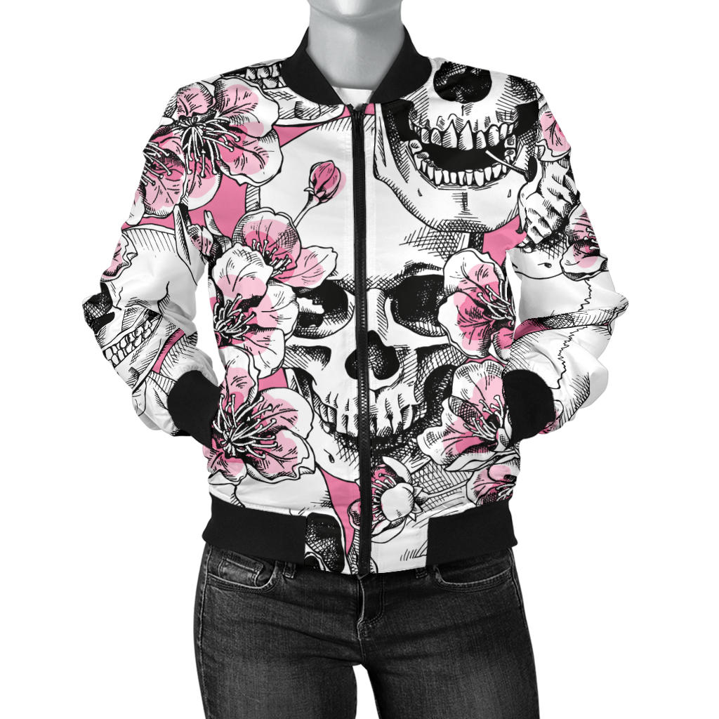 Cherry Blossom Pattern Print Design CB03 Women Bomber Jacket