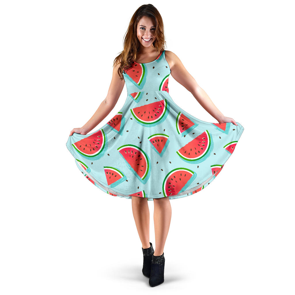 Watermelon Pattern Print Design WM03 Midi Dress