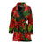 Poinsettia Pattern Print Design POT04 Women Bathrobe