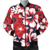 Red Hibiscus Pattern Print Design HB01 Men Bomber Jacket