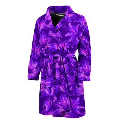 Amaryllis Pattern Print Design AL03 Men Bathrobe