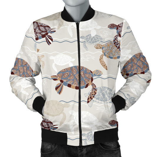 Sea Turtle Pattern Print Design T07 Men Bomber Jacket