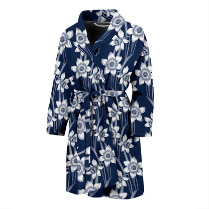 Daffodils Pattern Print Design DF09 Men Bathrobe