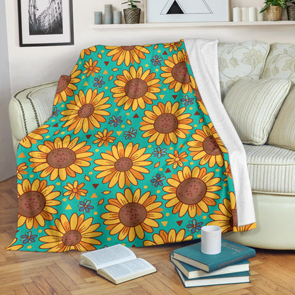 Sunflower Pattern Print Design SF013 Fleece Blanket