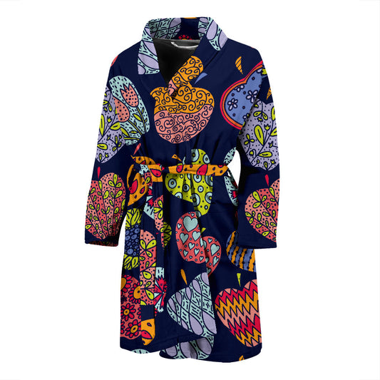 Apple Pattern Print Design AP05 Men Bathrobe