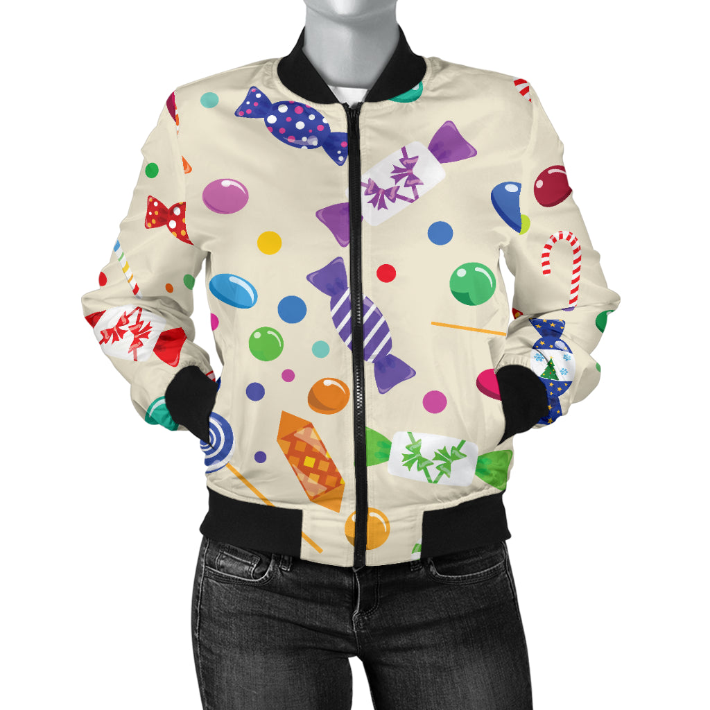 Candy Pattern Print Design 04 Women's Bomber Jacket