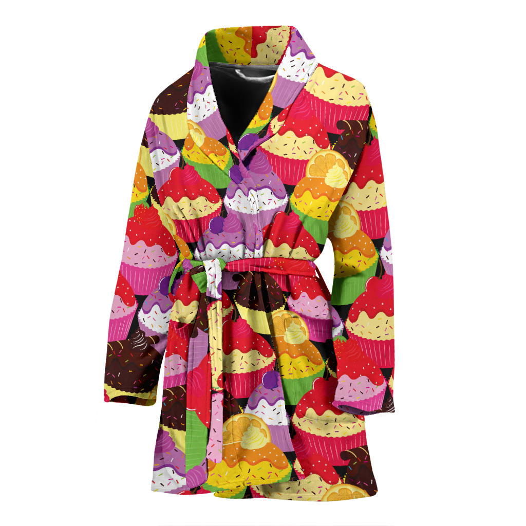 Cupcake Pattern Print Design CP02 Women Bathrobe