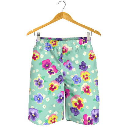 Pansy Pattern Print Design PS08 Mens Shorts