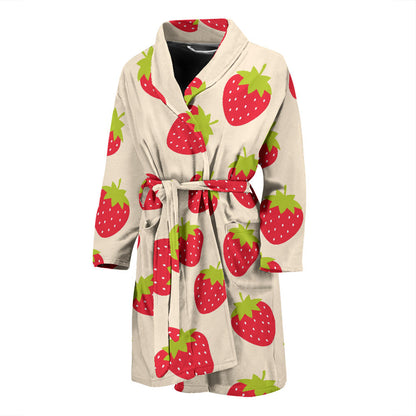 Strawberry Pattern Print Design SB02 Men Bathrobe
