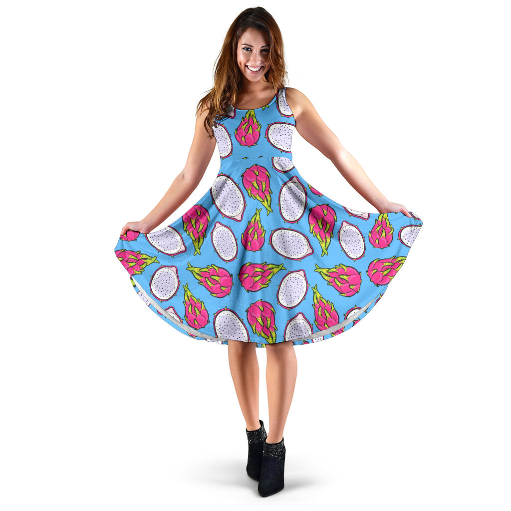 Dragonfruit Pattern Print Design DF04 Midi Dress