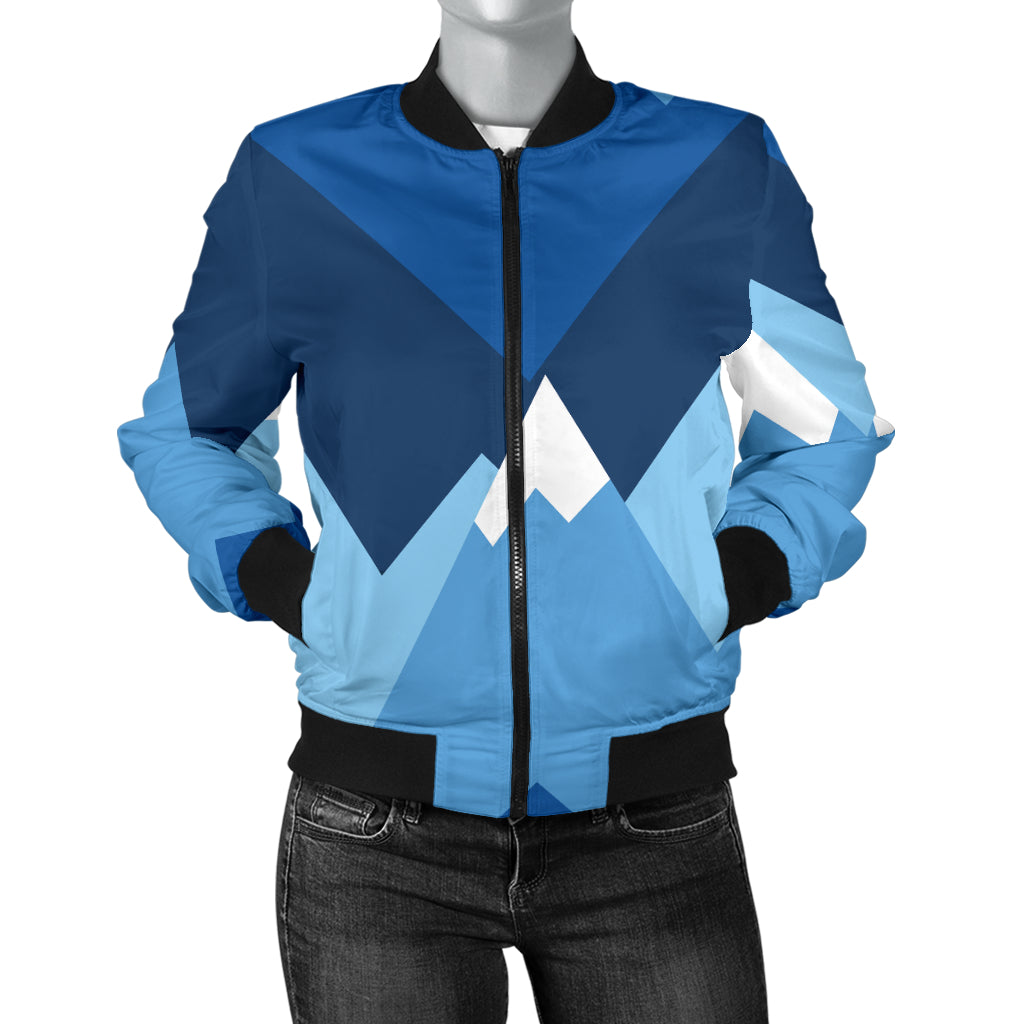 Mountain Pattern Print Design 04 Women's Bomber Jacket