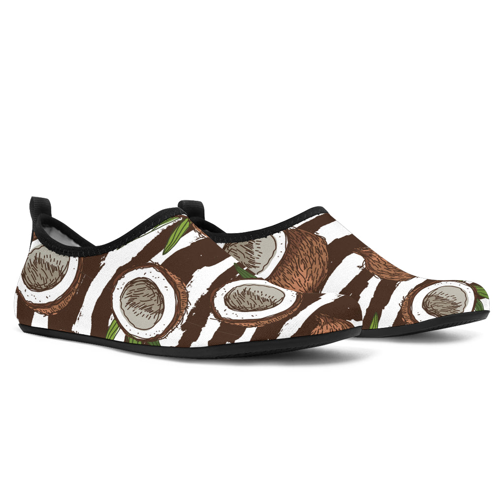 Coconut Pattern Print Design CN04 Aqua Water Shoes