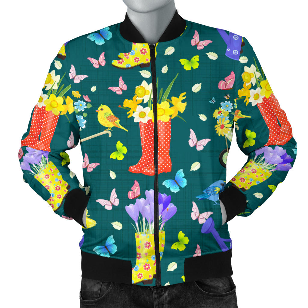 Gardening Pattern Print Design G08 Men Bomber Jacket