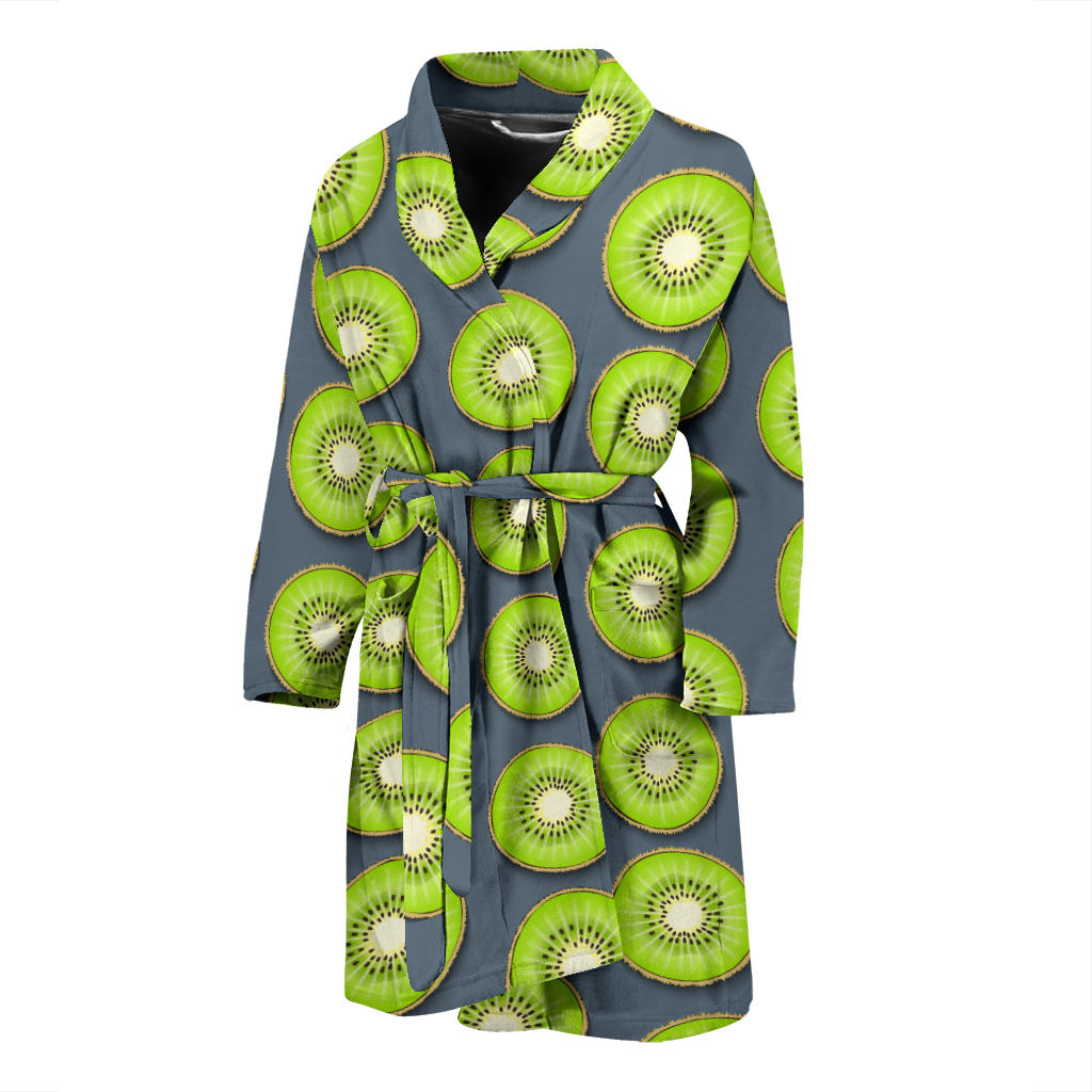Kiwi Pattern Print Design KW06 Men Bathrobe