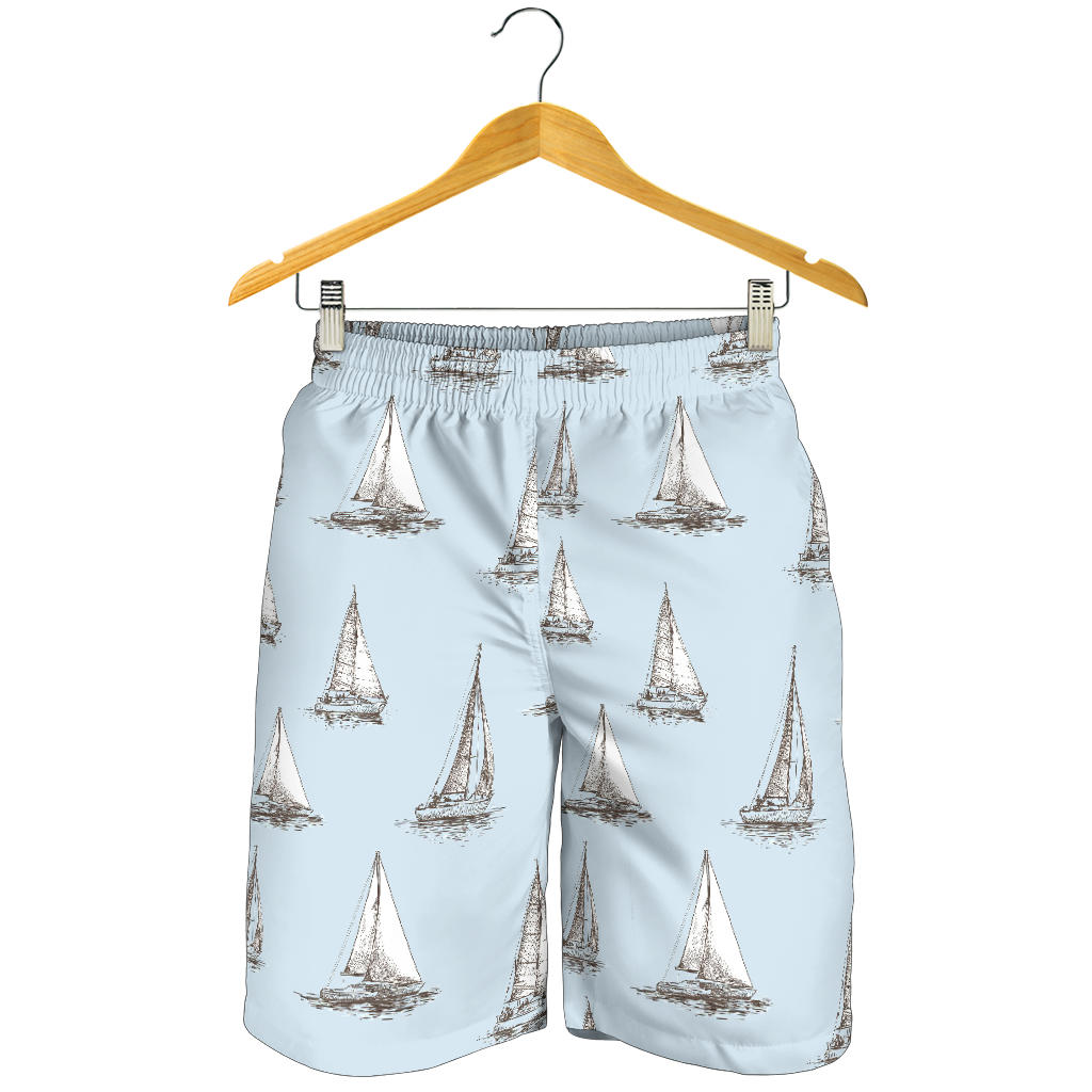 Sailing Ships Pattern Print Design A01 Mens Shorts