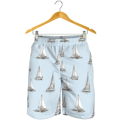 Sailing Ships Pattern Print Design A01 Mens Shorts