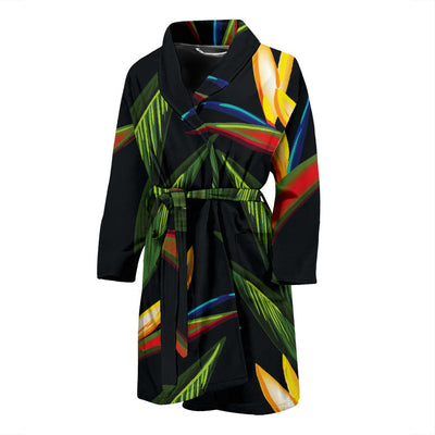 Bird Of Paradise Pattern Print Design BOP012 Men Bathrobe